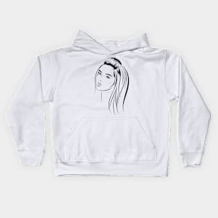 Beauty Girl  portrait Kids Hoodie